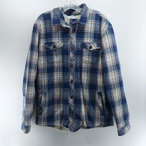Oneill Plaid flannel Sherpa lined jacket shirt size large